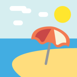 beach with umbrella emoji
