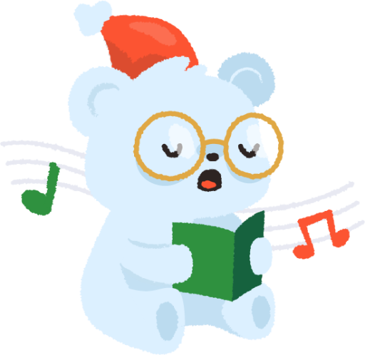 bear carol christmas singing music illustration