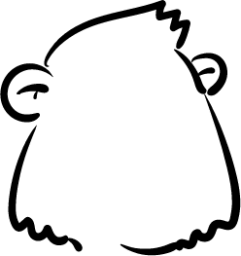 Bear hair head illustration