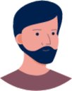 beard person blue hair illustration