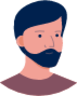 beard person blue hair illustration