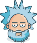 beard person scientist rick and morty illustration