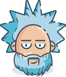 beard person scientist rick and morty illustration
