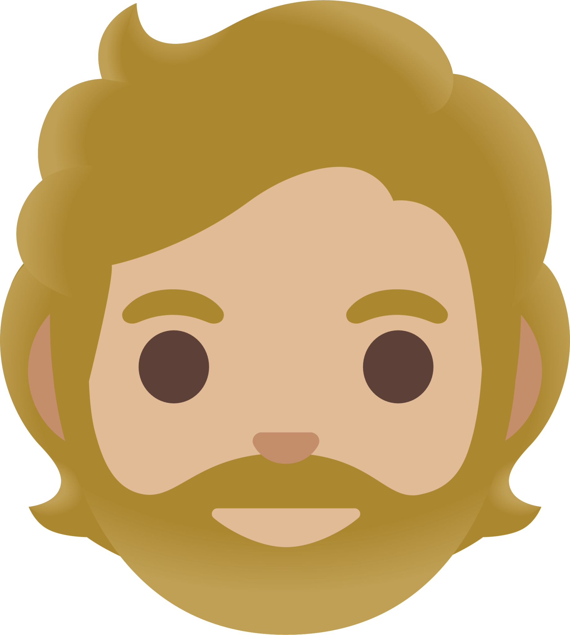 bearded person: medium-light skin tone emoji