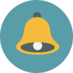 bell blue yellow icon