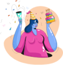 birthday celebration occasion woman cake illustration