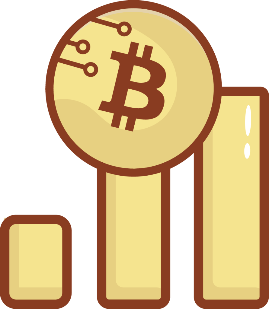 bitcoin chart stock market illustration