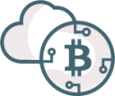 bitcoin cloud online illustration