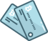 bitcoin credit cards transaction illustration