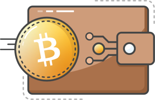 bitcoin folder brown illustration