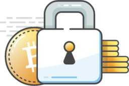 bitcoin lock safe illustration