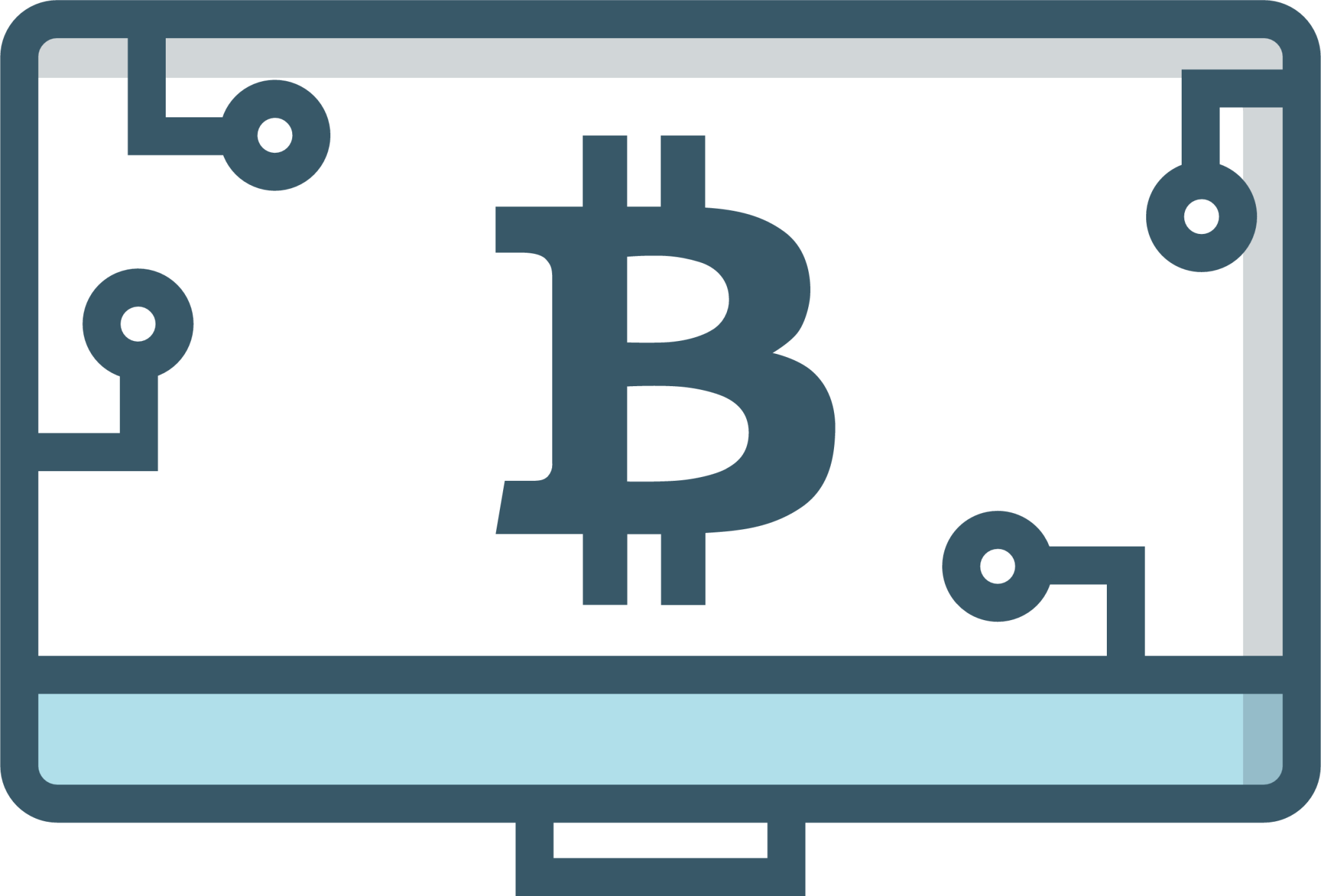 bitcoin monitor screen illustration