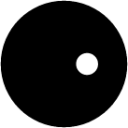 black circle with white dot right emoji