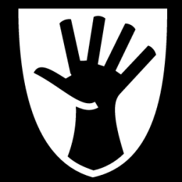 black hand shield icon