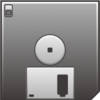 black hard shell floppy disk emoji