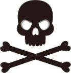 black skull and crossbones emoji