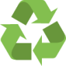 black universal recycling symbol emoji