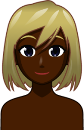 blond woman (black) anim emoji