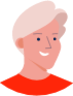 blonde short hair red shirt illustration