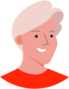 blonde short hair red shirt illustration