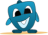 blue cute little monster baby teeth icon