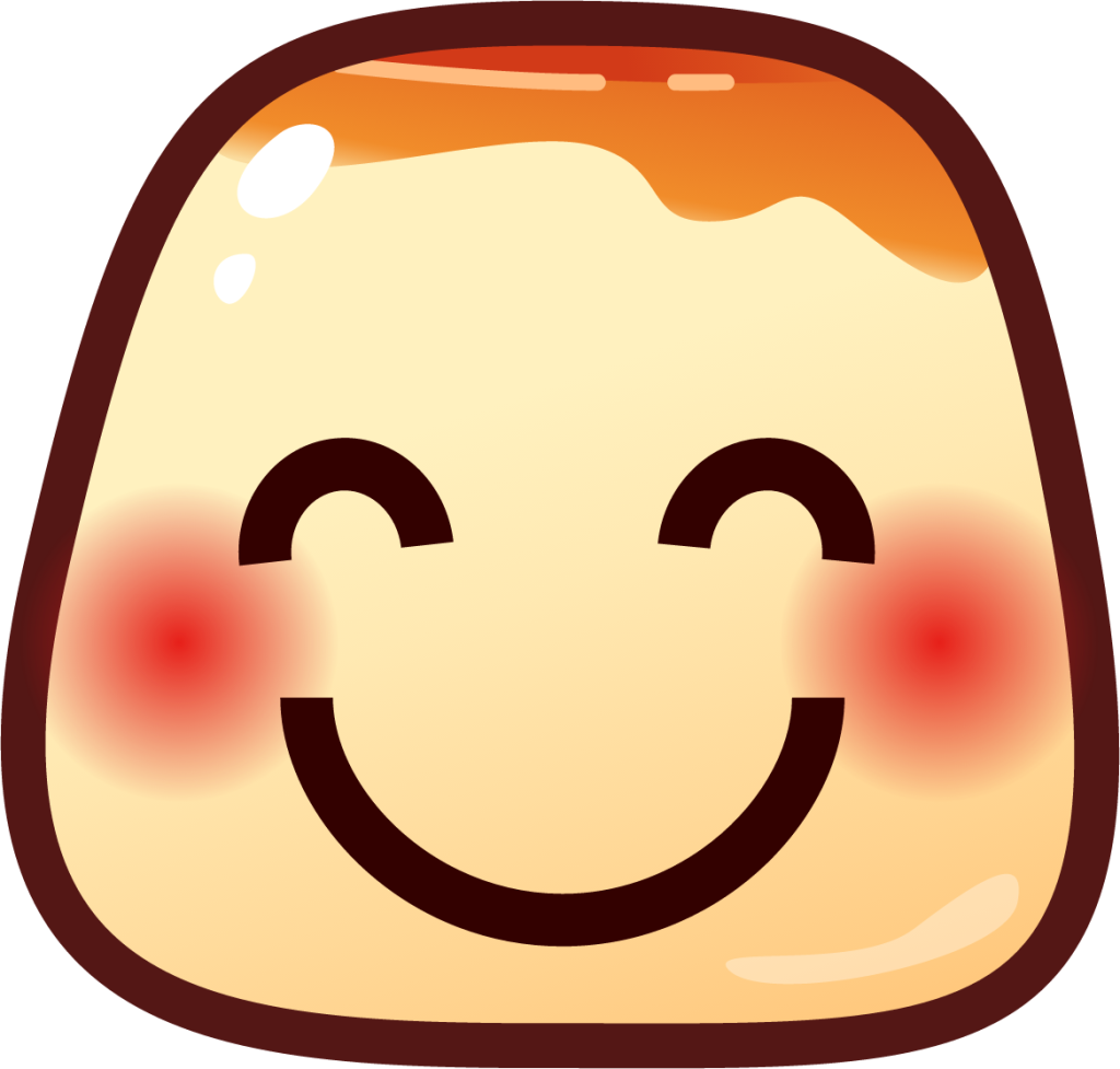 blush (pudding) emoji