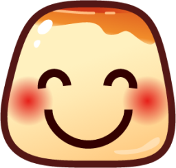 blush (pudding) emoji