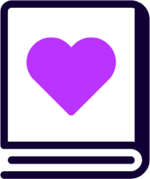 book heart icon