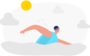 Boy swimming illustration