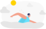 Boy swimming illustration