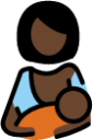 breast-feeding: dark skin tone emoji