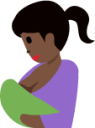 breast-feeding: dark skin tone emoji