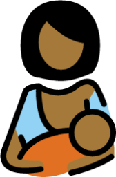 breast-feeding: medium-dark skin tone emoji