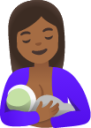 breast-feeding: medium-dark skin tone emoji