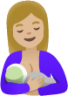 breast-feeding: medium-light skin tone emoji