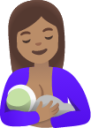 breast-feeding: medium skin tone emoji
