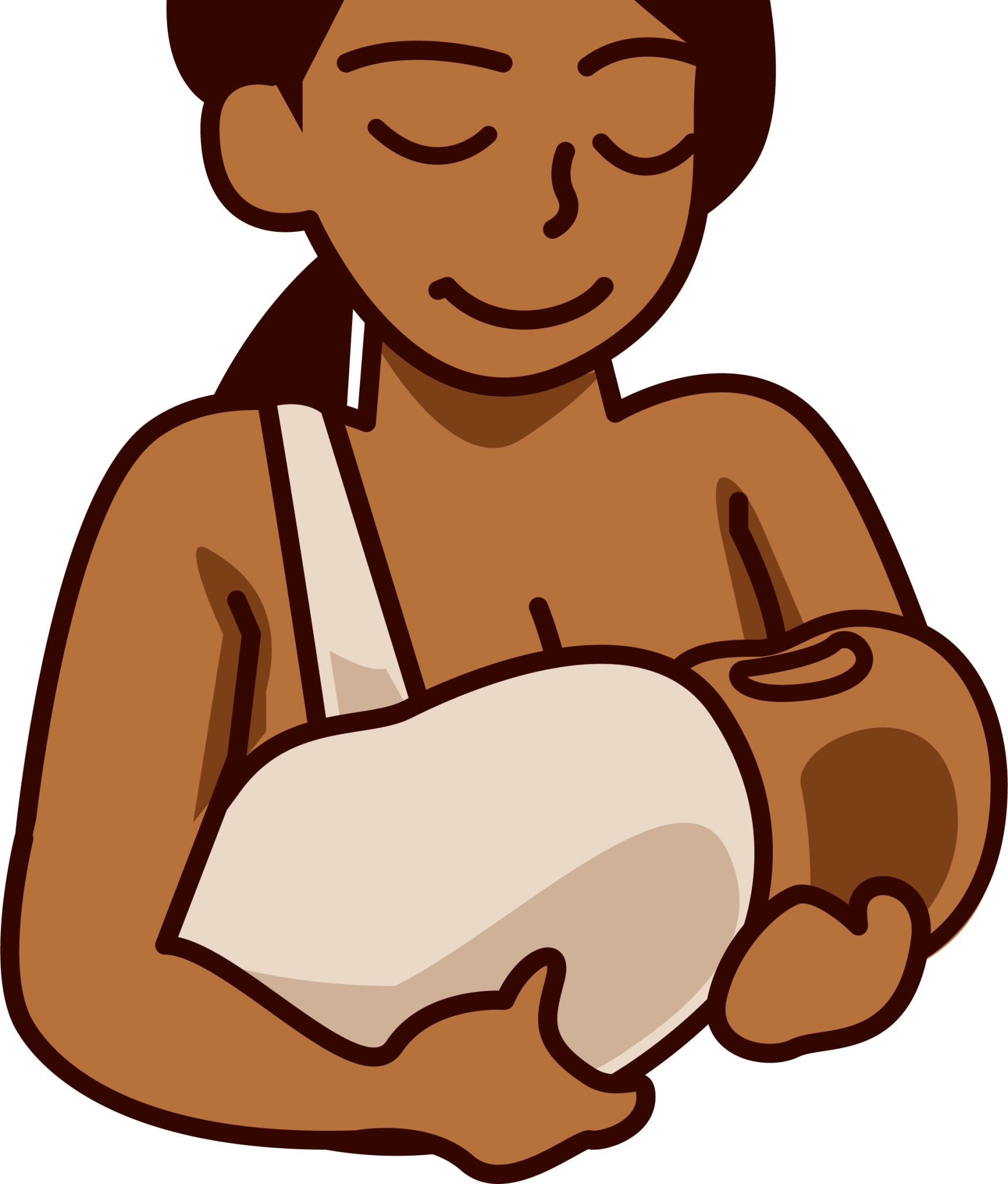 breastfeeding (brown) emoji