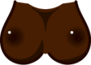 breasts (black) emoji