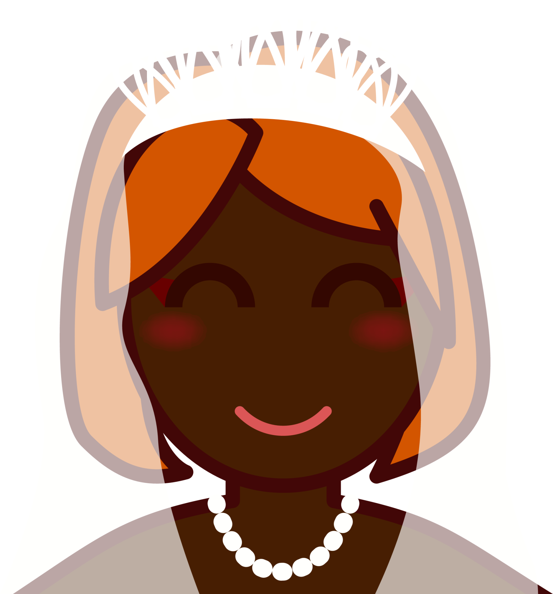 bride with veil (black) emoji