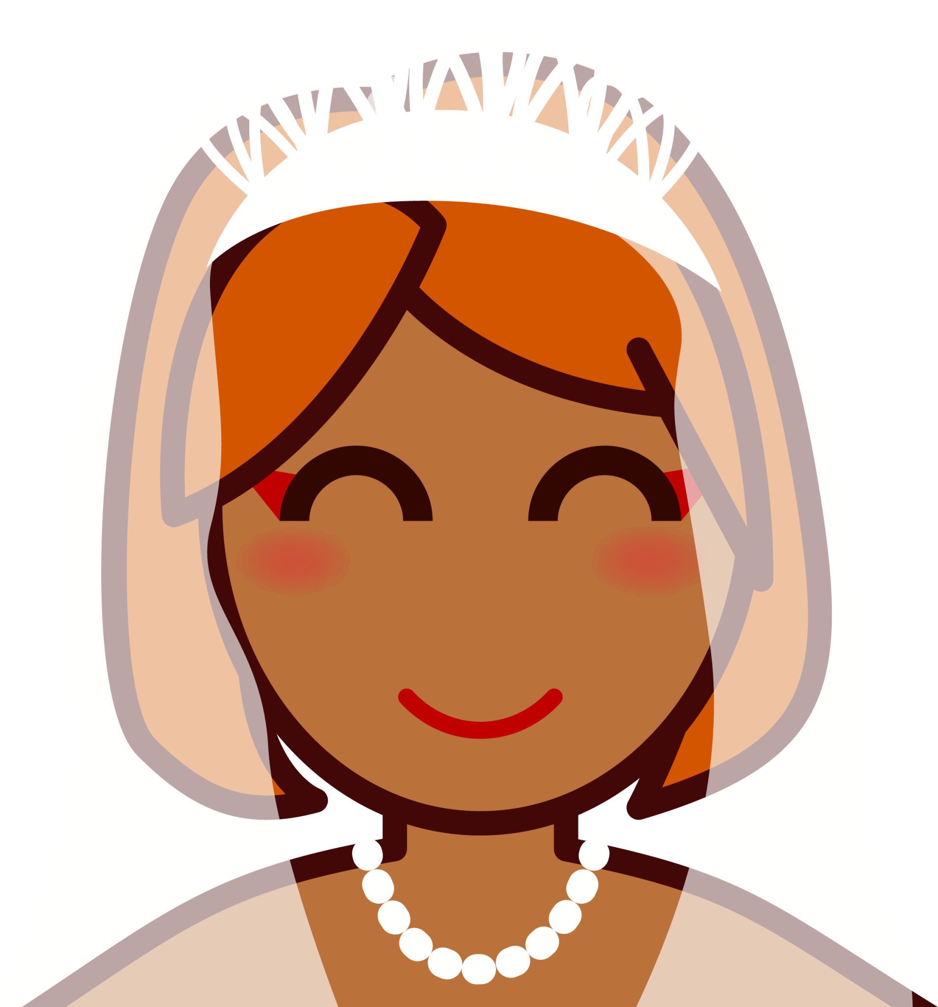 bride with veil (brown) emoji
