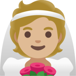 bride with veil: medium-light skin tone emoji