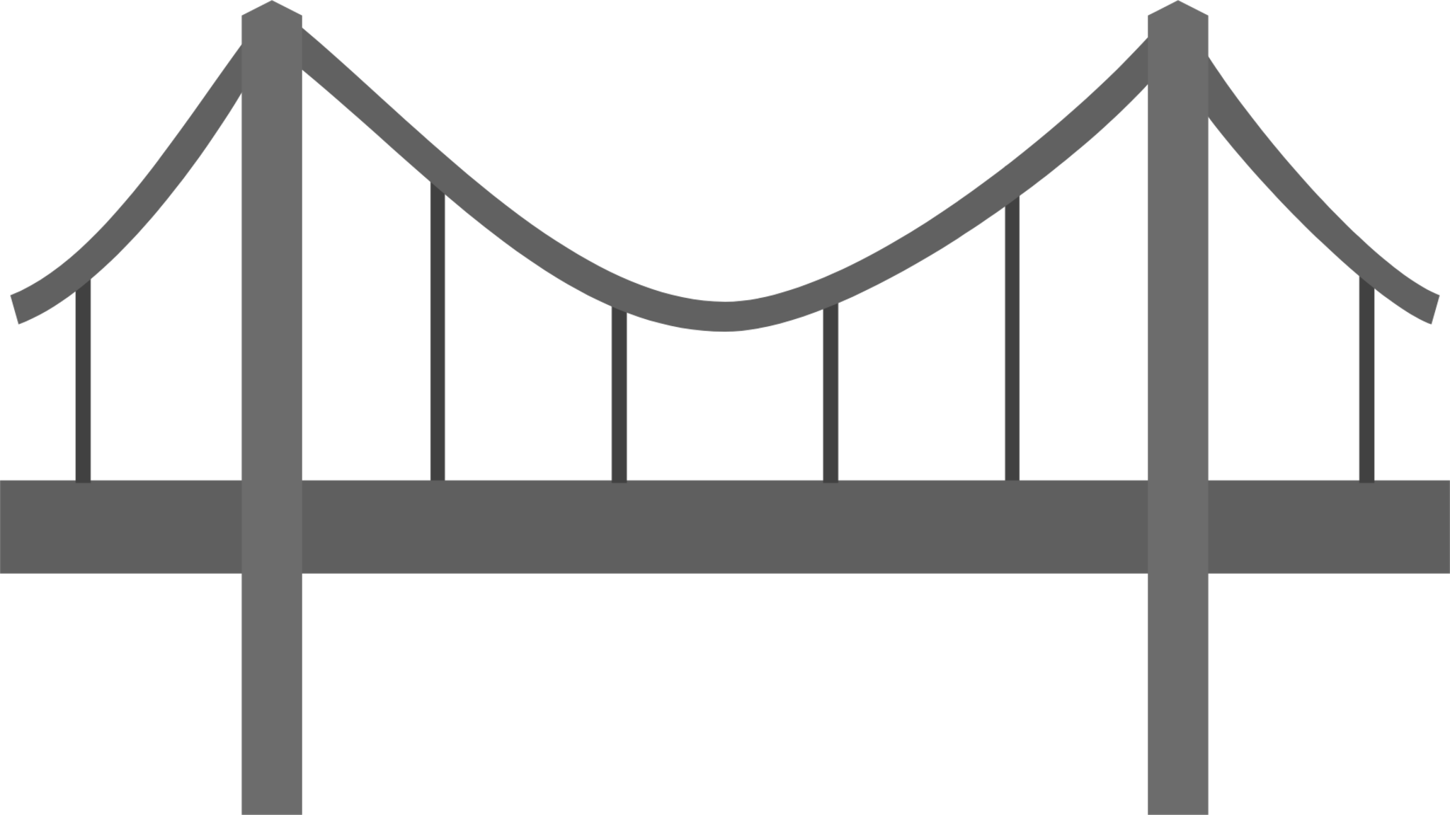 suspension bridge clipart black and white