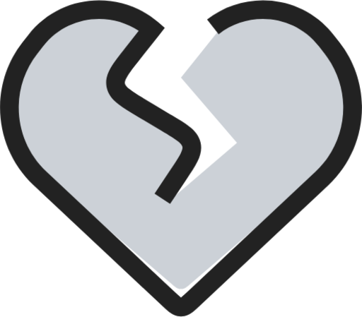 Broken heart duotone icon