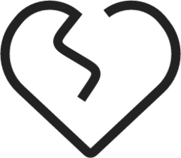 Broken heart light icon