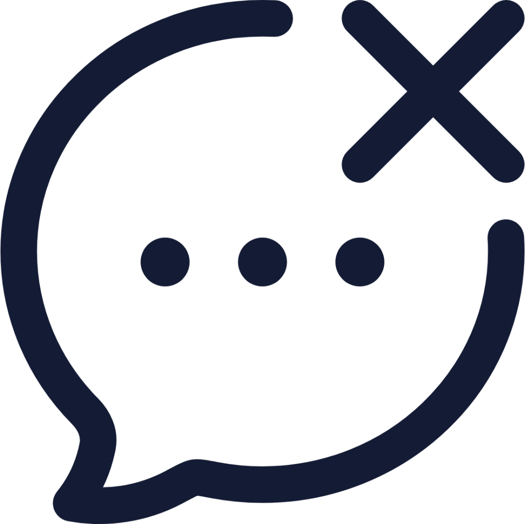 bubble chat cancel icon