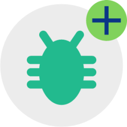 bug symbol add icon