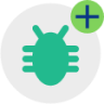 bug symbol add icon