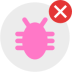 bug symbol cancel icon