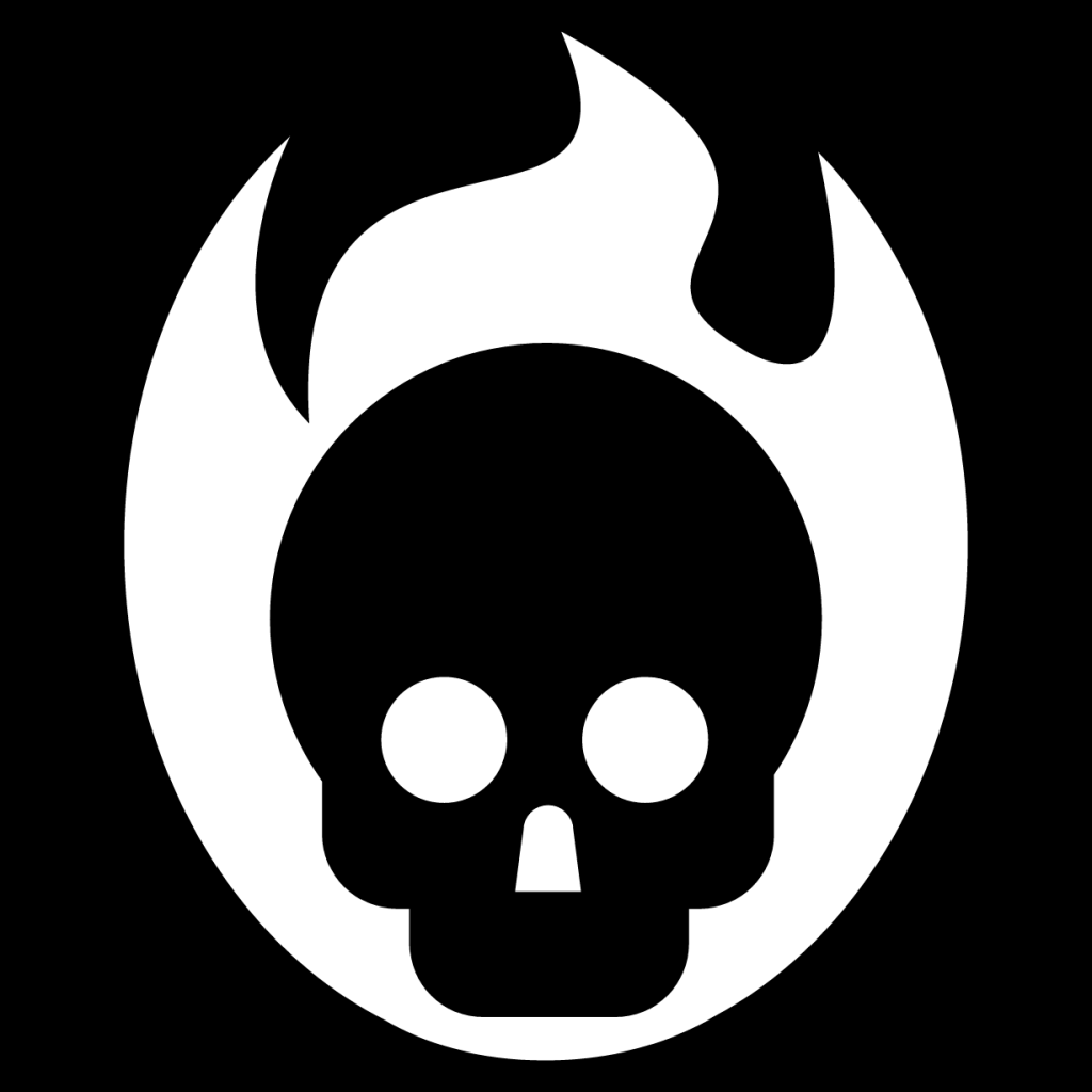 burning skull icon
