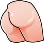 butt (plain) emoji